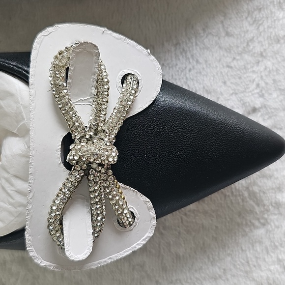 NWT Abound Gorgi Black Flat W Crystal Embellished Bow Size 7 - Picture 10 of 15